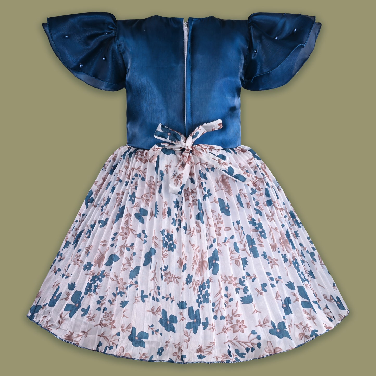 Girls Floral Embellished Printed Party Dress fep3427