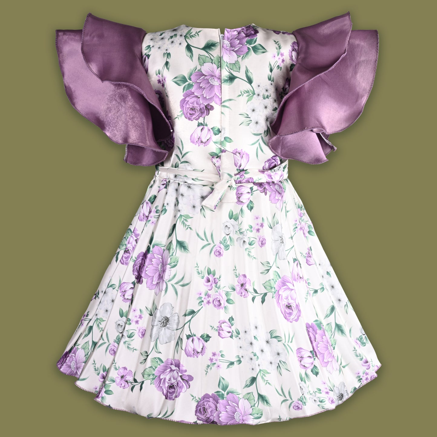 Girls Floral Print Fit and Flare Frock Dress