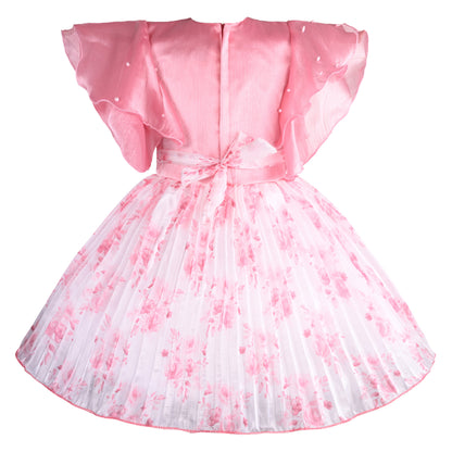 Girls Floral Print Fit and Flare Frock Dress fep3431