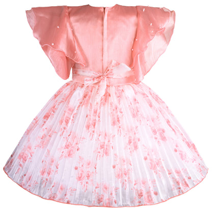 Girls Floral Print Fit and Flare Frock Dress fep3431