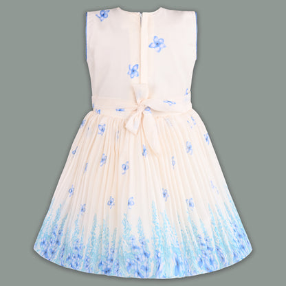 Girls Floral Party Dress with Attached Dupatta Style fep3531