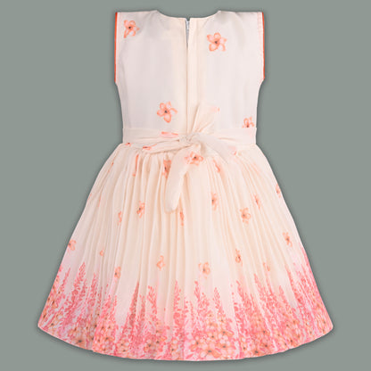 Girls Floral Party Dress with Attached Dupatta Style fep3531