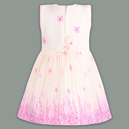 Girls Floral Party Dress with Attached Dupatta Style fep3531
