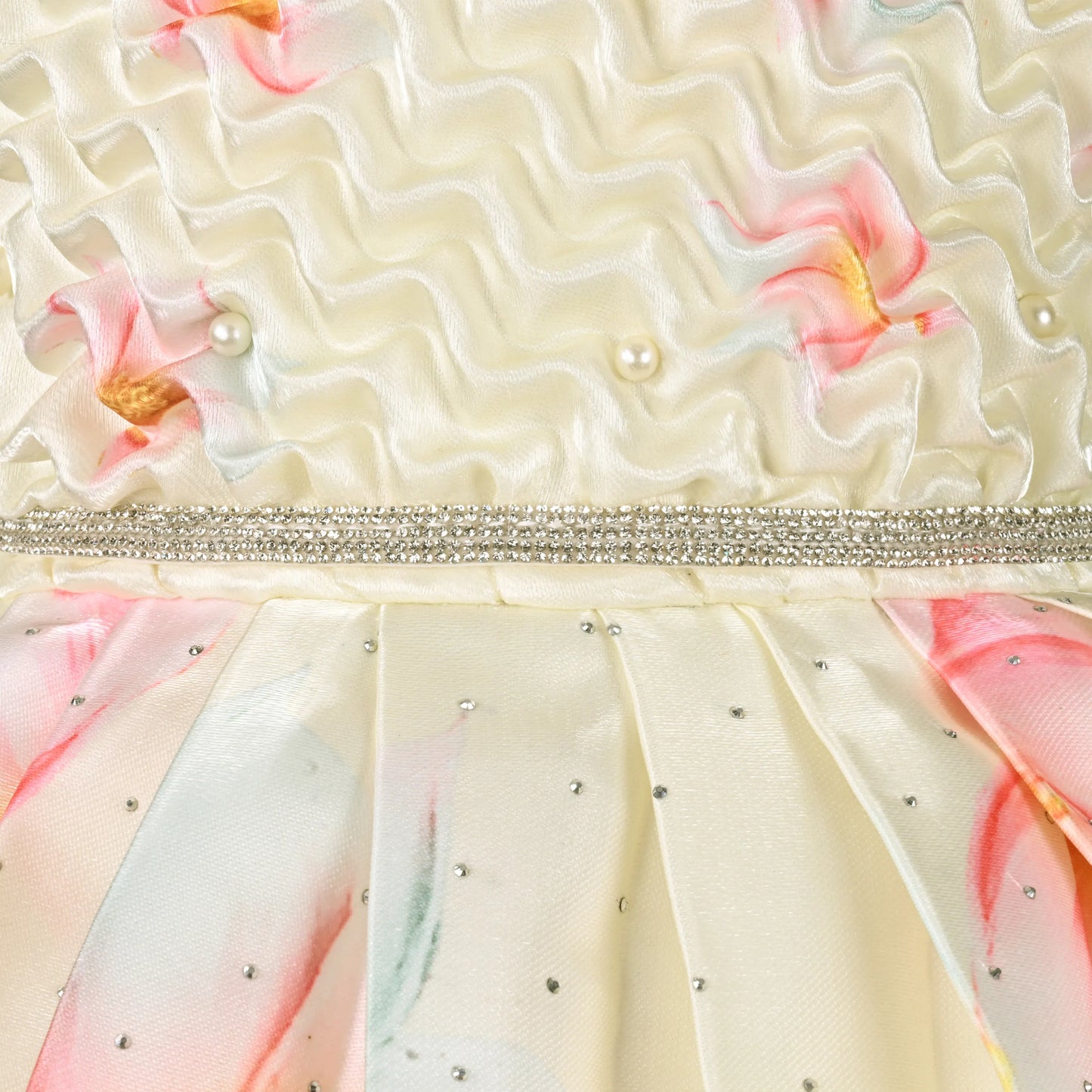 Elegant Kids Floral Party Dress – Satin Fabric | Puff Sleeves | Premium Occasion Wear fep3601