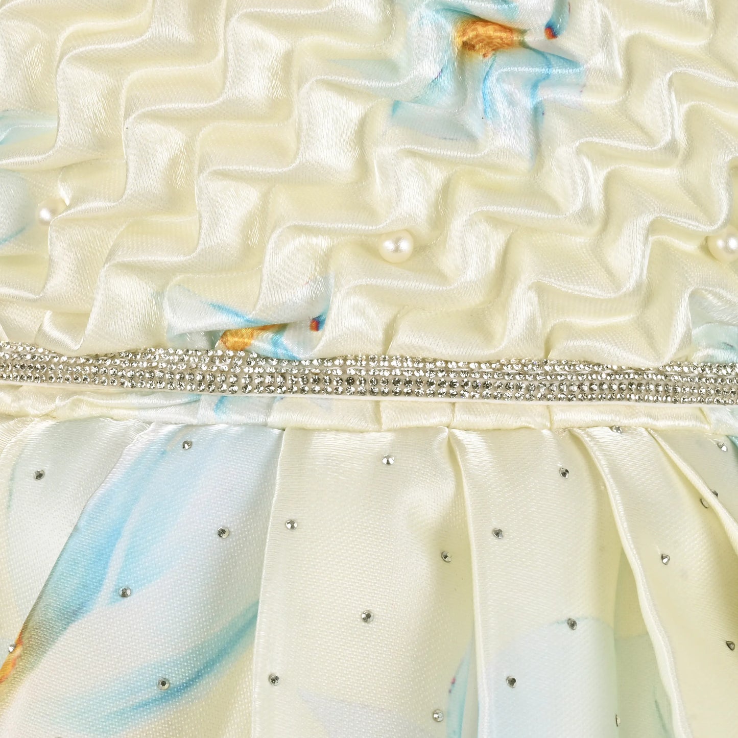 Elegant Kids Floral Party Dress – Satin Fabric | Puff Sleeves | Premium Occasion Wear fep3601