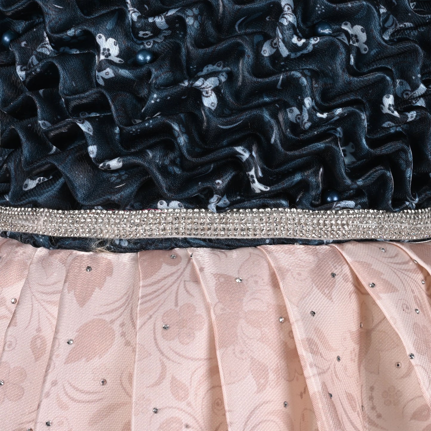 Elegant Kids Floral Party Dress – Satin Fabric | Puff Sleeves | Designer Occasion Wear fep3604