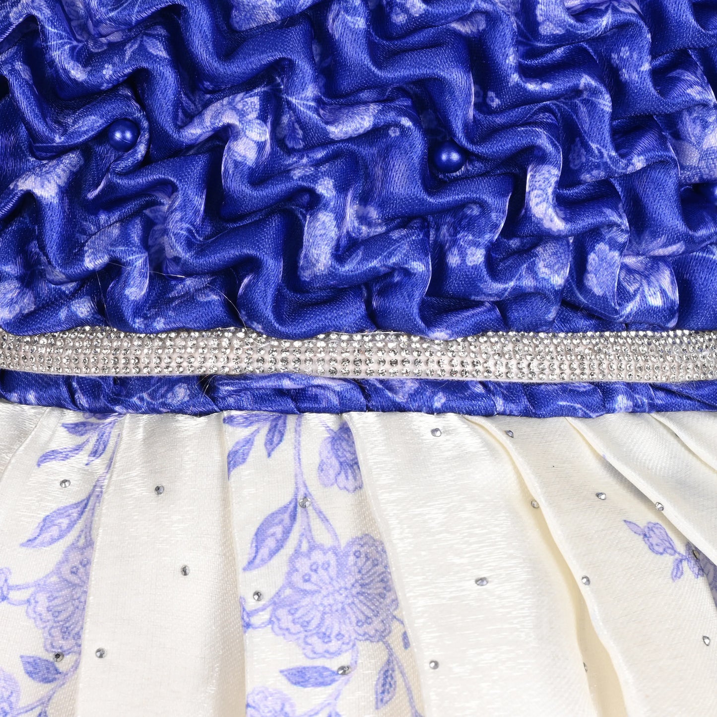 Elegant Kids Peacock Party Dress – Satin Fabric | Puff Sleeves | Designer Occasion Wear