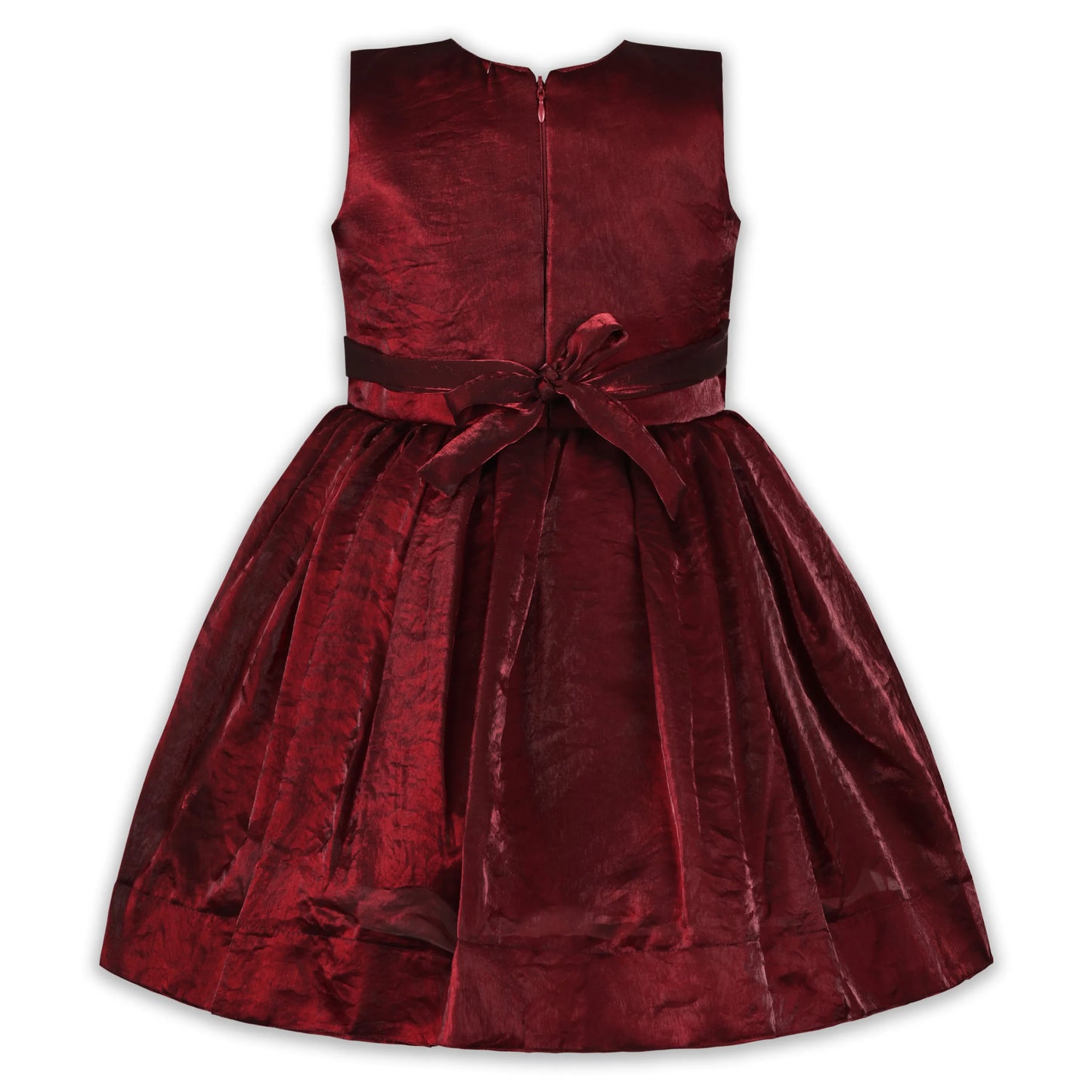 Girls Satin Party Dress with Bow Detail & Embellished Design | Premium Kids Festive Wear