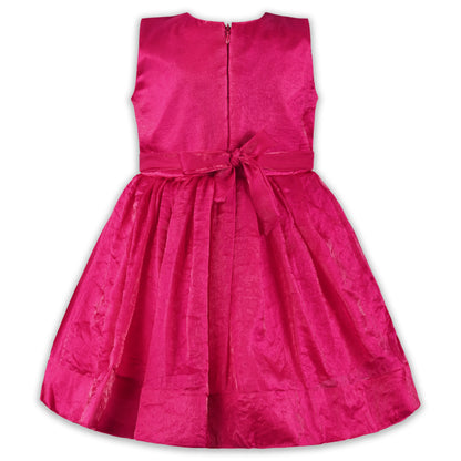 Girls Satin Party Dress with Bow Detail & Embellished Design | Premium Kids Festive Wear