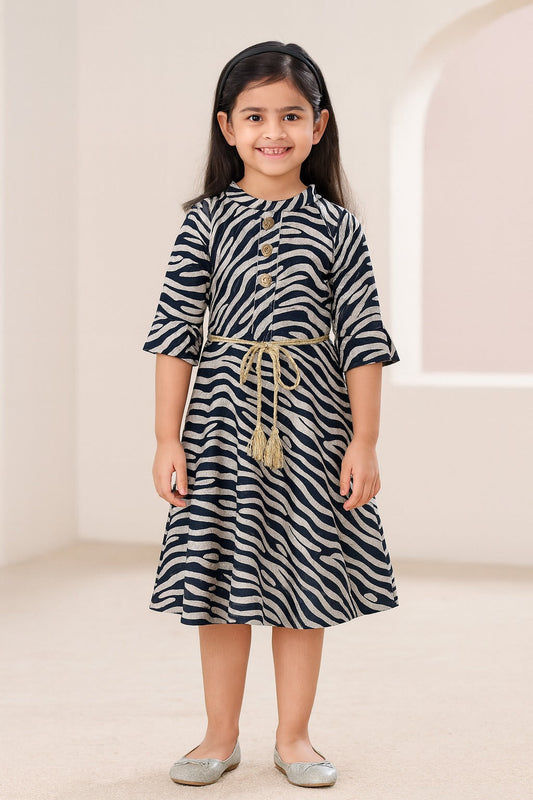 Girls Party Wear Dress - fm01blk - Wish Karo - photo 1