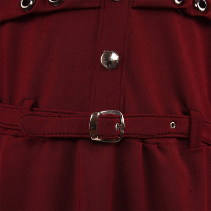 Girls A-Line Maroon Colour Dress