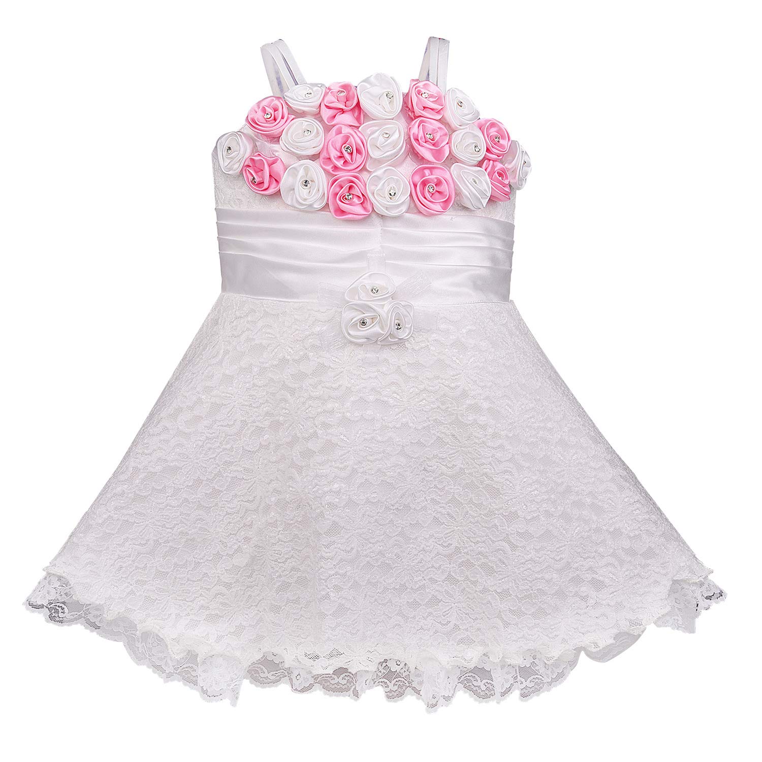 Baby Girls Party Wear Frock Birthday Dress For Girls fe104wht -  Party Wear - frocks Party Wear - baby dress