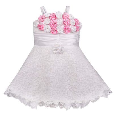 Baby Girls Party Wear Frock Birthday Dress For Girls fe104wht -  Party Wear - frocks Party Wear - baby dress