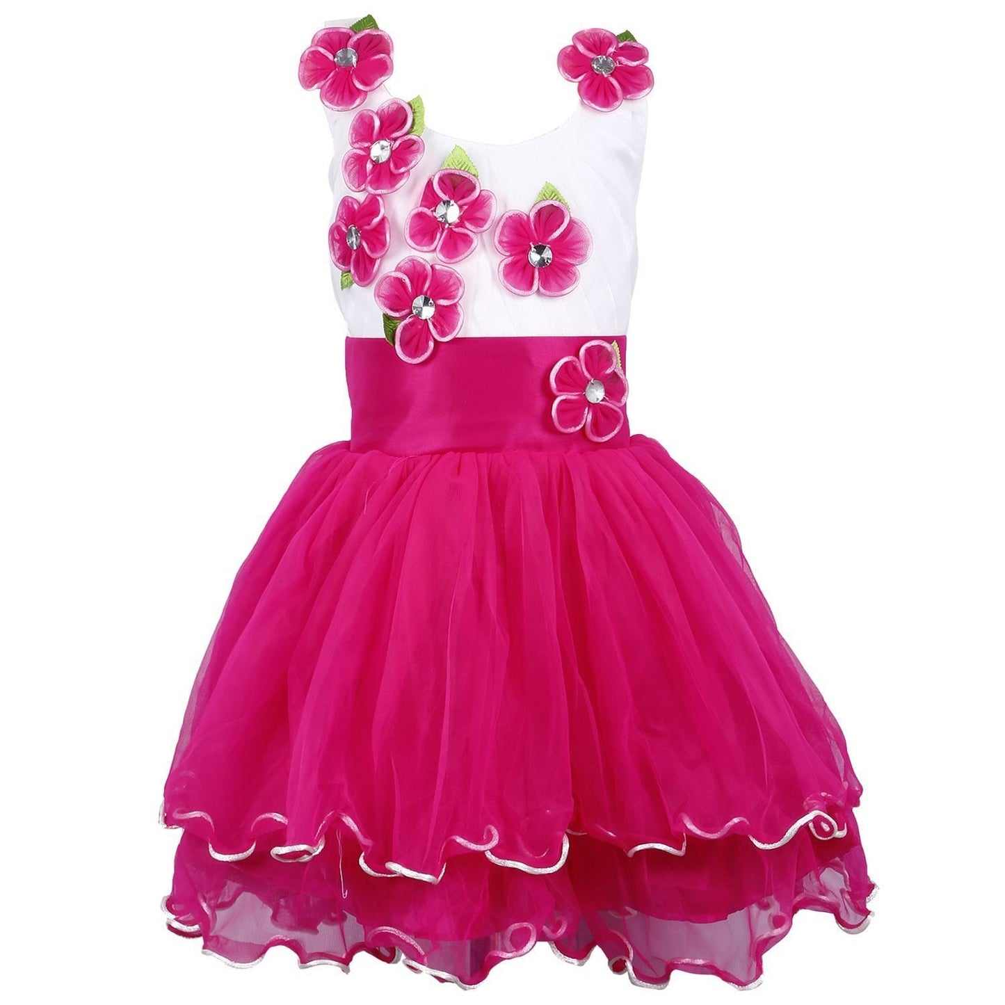 Baby Girls Partywear Dress Frocks For Girls (fr195pnk)