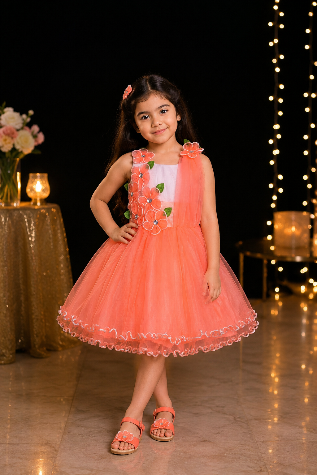 Girls Knee Length A-Line Frock Dress