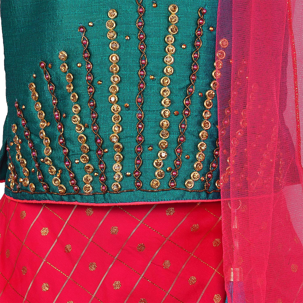 Girls Ethnic Top and Skirt Set
