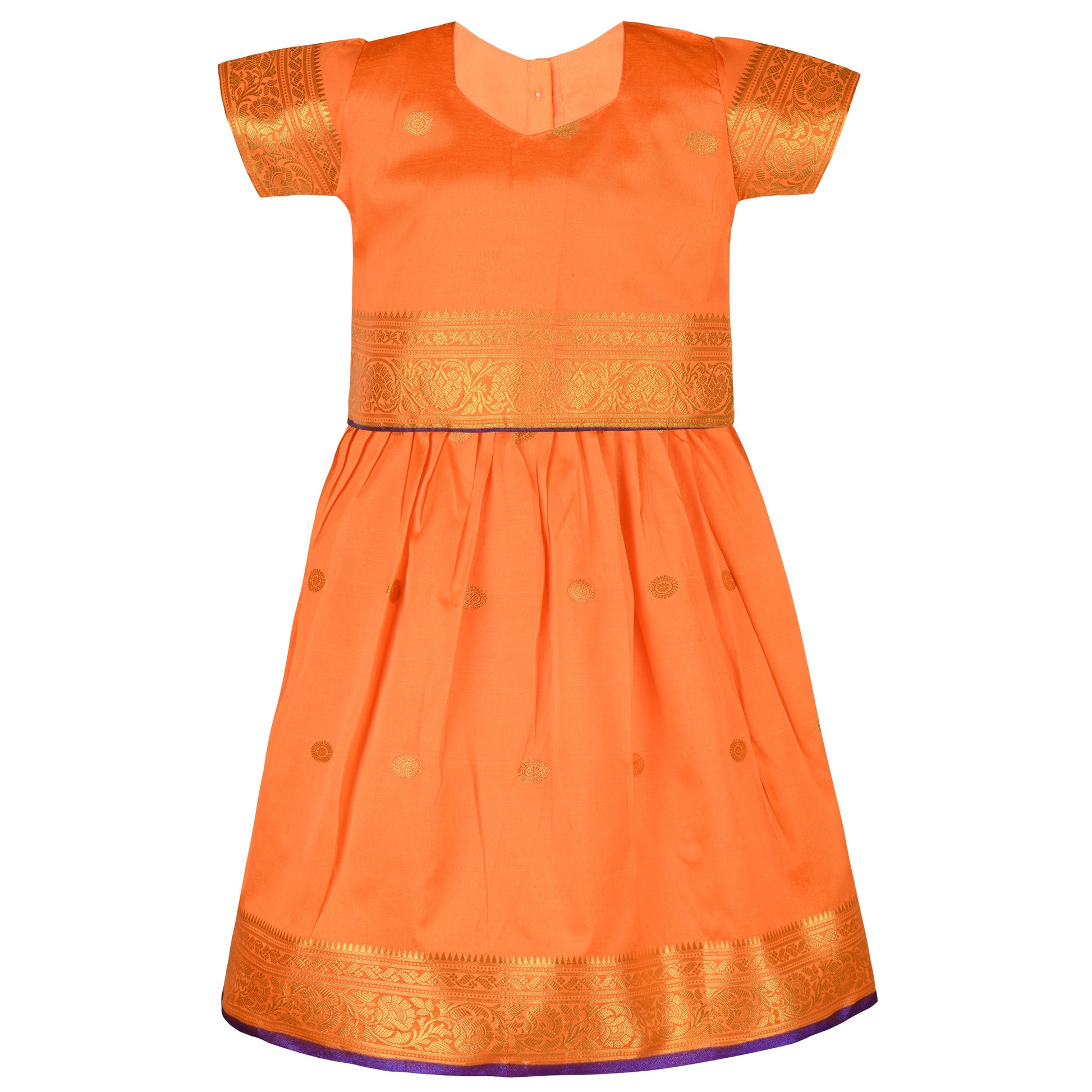 Baby Girls Ethnic Silk Pattu Pavadai Dress | Girls Lehenga Choli
