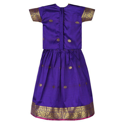 Baby Girls Ethnic Silk Pattu Pavadai Dress | Girls Lehenga Choli