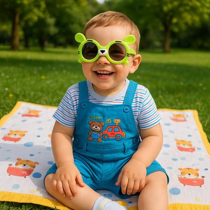 Boys Cotton Cartoon Tshirt and Dungaree Set hdr2006