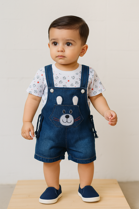 Boys T-shirt and Denim Dungaree set - Wish Karo - photo 1