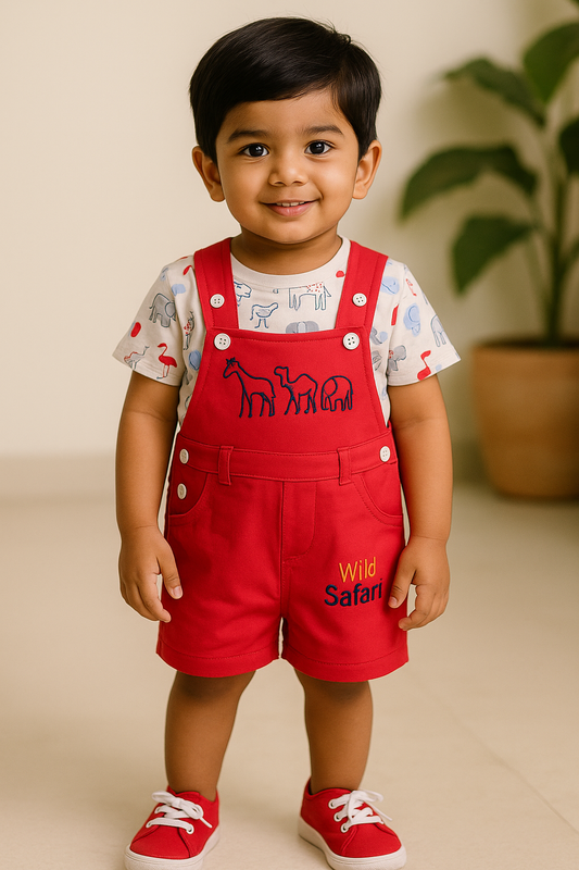 Baby Boys Casual T-shirt Dungaree hdr630rd