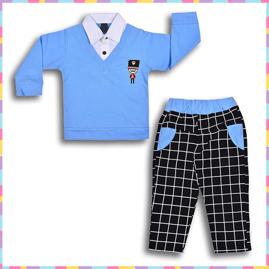 Cotton Clothing Set for Baby Boys hfs598blu