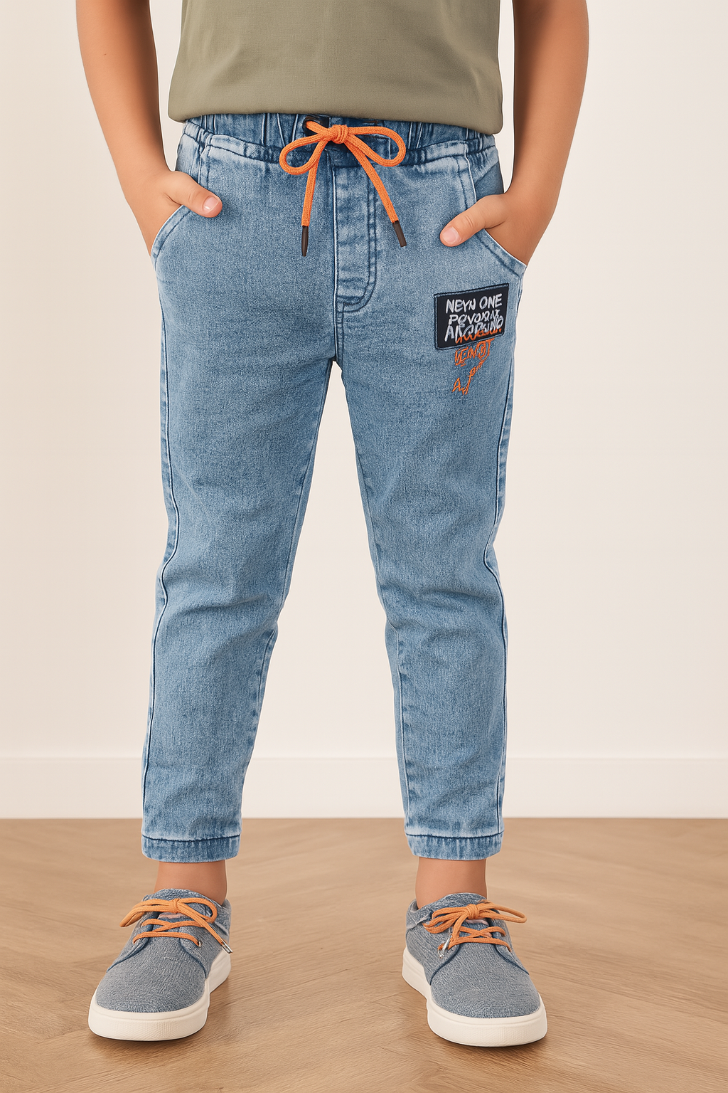 Boys Cotton Elastic Casual Trouser