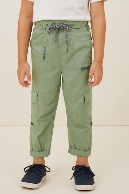 Boys Cotton Elastic Waist Casual Trouser