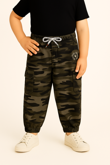 Boys Jogger Fit Mid Rise Dark Green Jeans js54cfe
