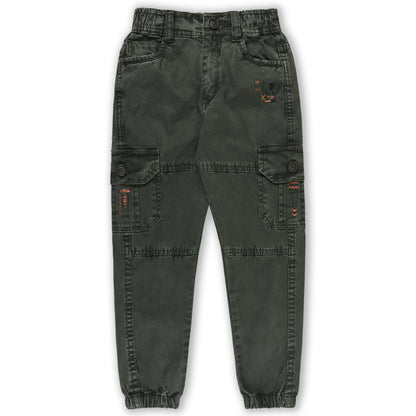 Boys Elastic Waist Cargo Denim Trouser