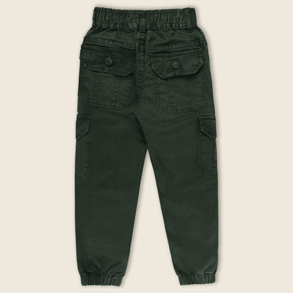 Boys Elastic Waist Cargo Denim Trouser
