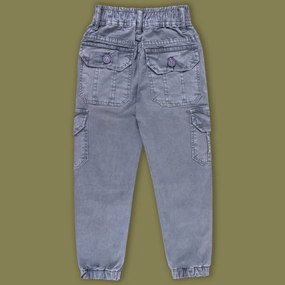 Boys Elastic Waist Cargo Denim Trouser