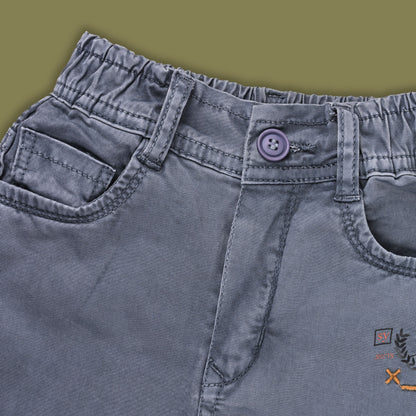 Boys Elastic Waist Cargo Denim Trouser