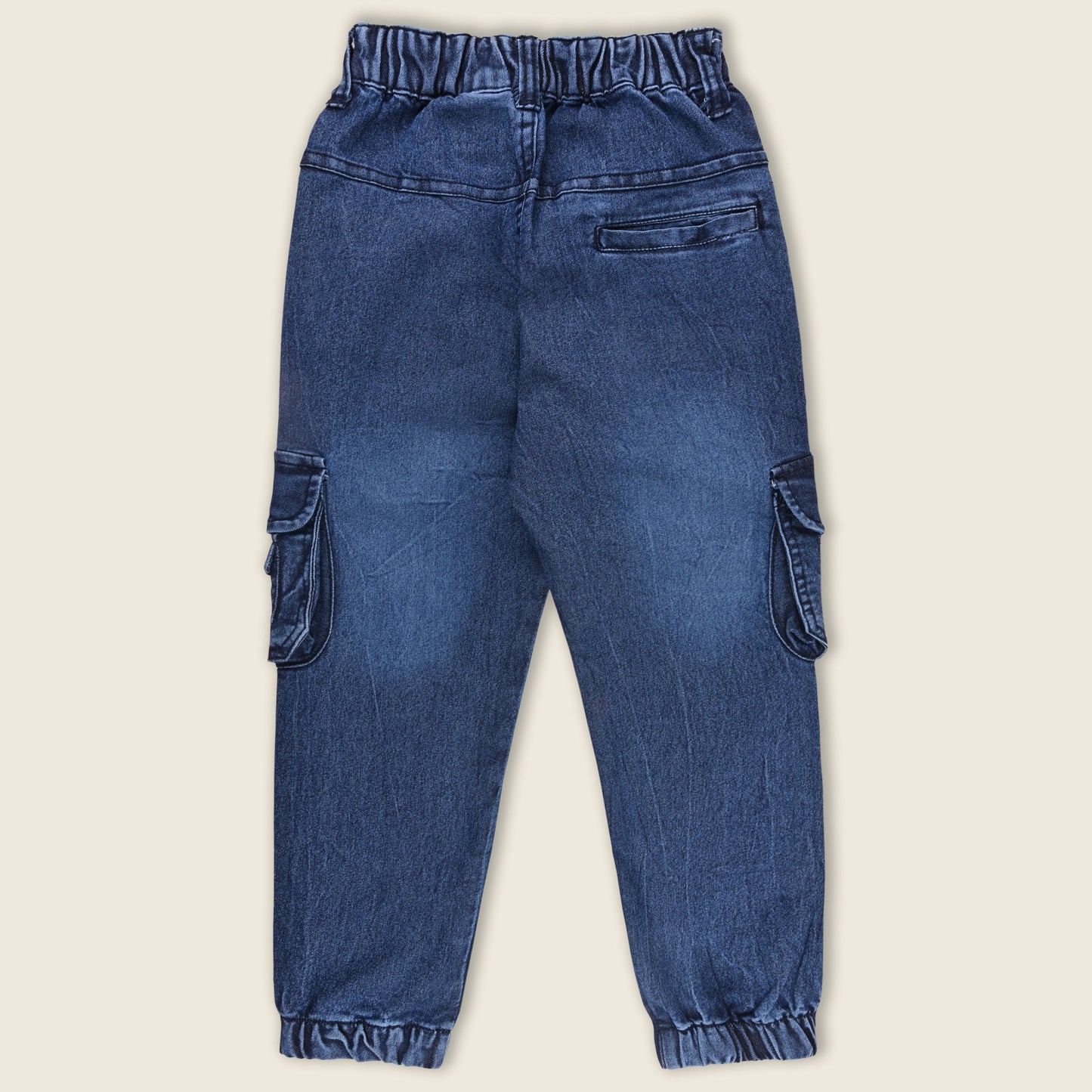 Boys Elastic Waist Cargo Denim Trouser