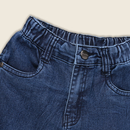Boys Elastic Waist Cargo Denim Trouser