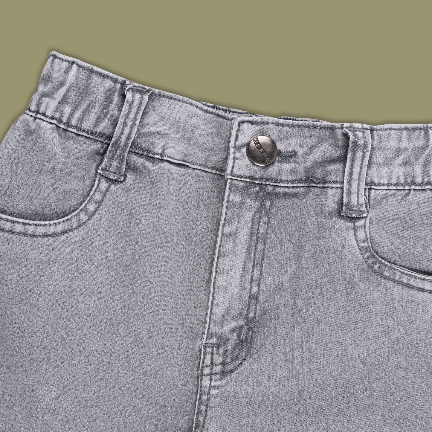 Boys Elastic Waist Cargo Denim Trouser