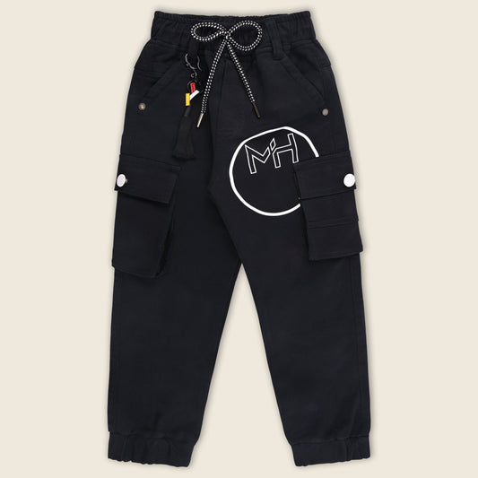Boys Cotton Cargo Printed Trouser With Belt Accessories - Wish Karo - photo 1