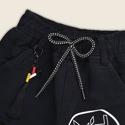 Boys Cotton Cargo Printed Trouser With Belt Accessories