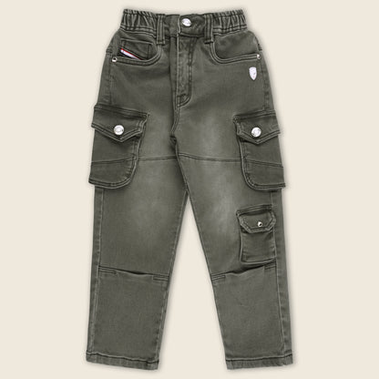 Boys Stylish Denim Cargo Trousers