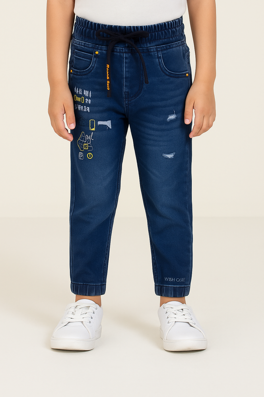 Boys Printed Denim Jeans