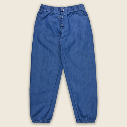 Girls High Waist Denim Joggers 