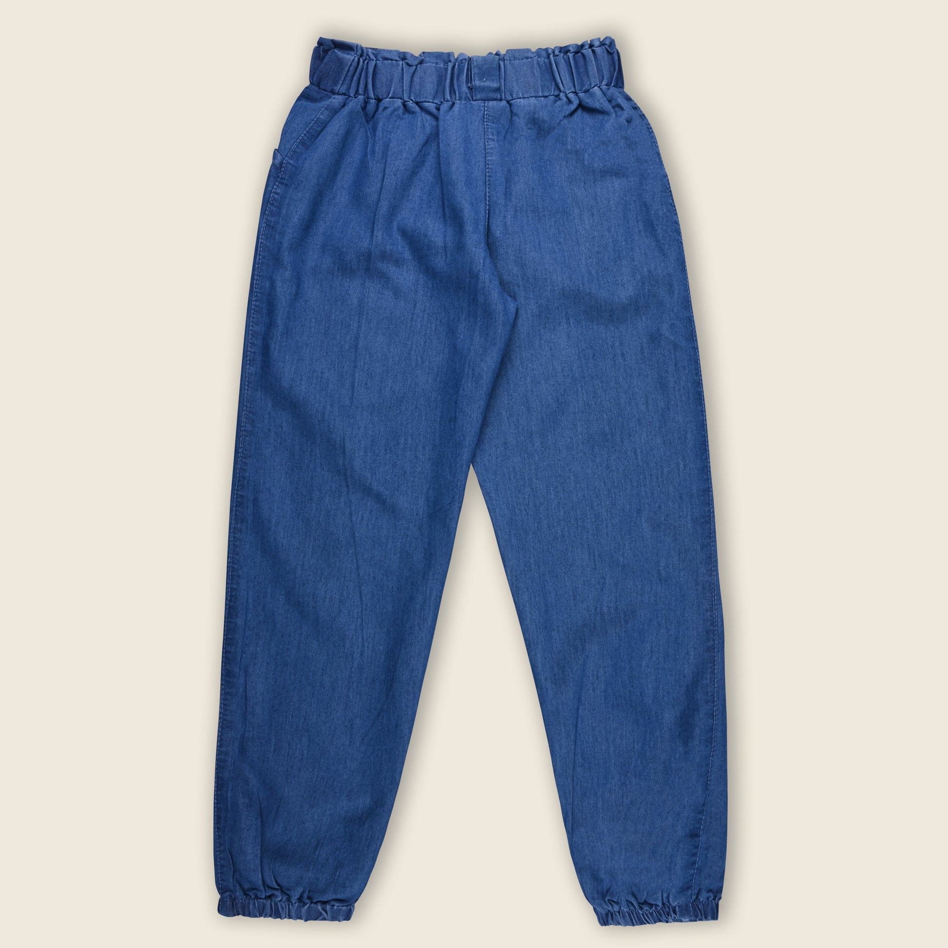 Girls High Waist Denim Joggers 