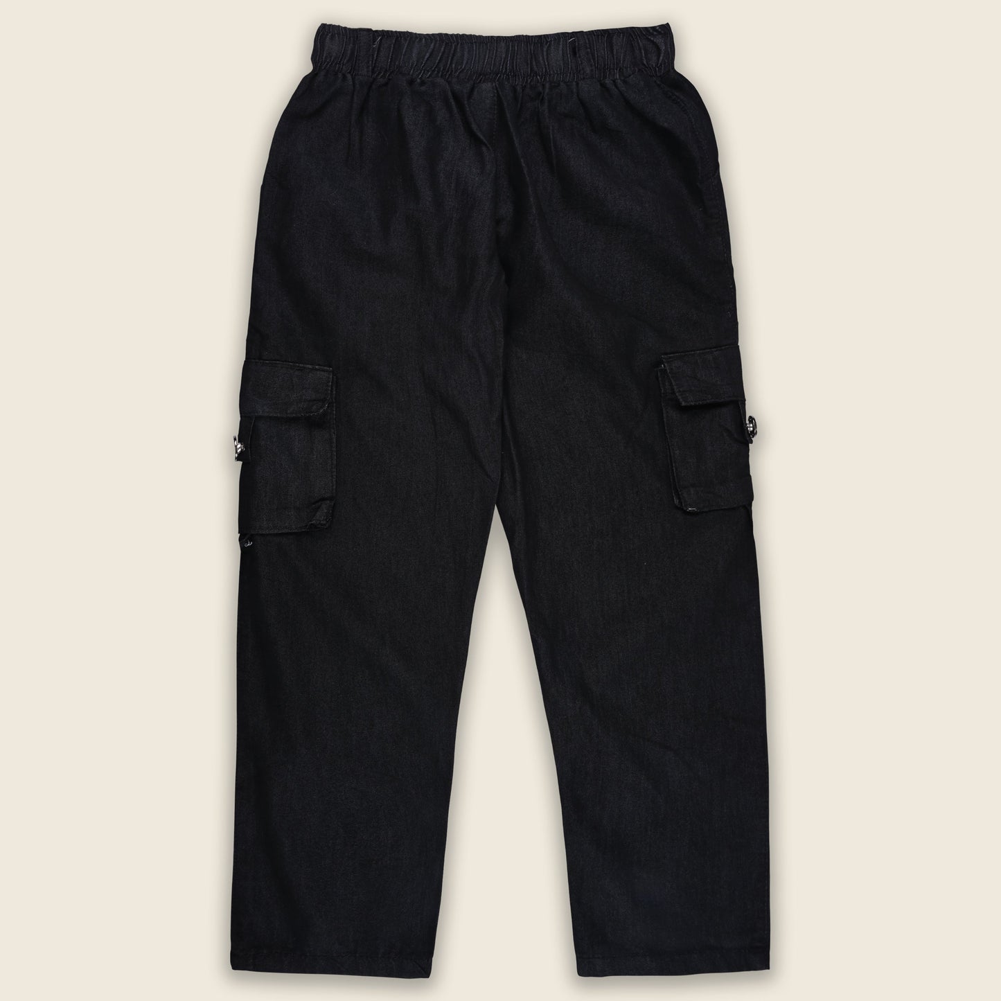 Girls High Waist Denim Joggers