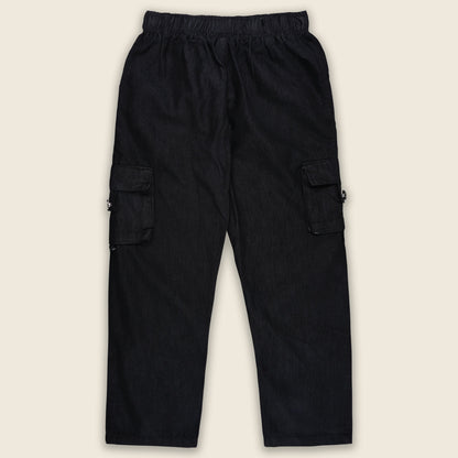 Girls High Waist Denim Joggers