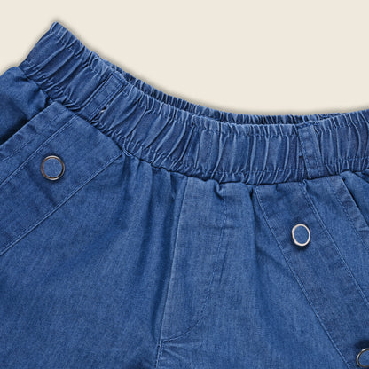 Girls High Waist Denim Joggers