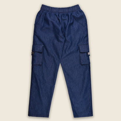 Girls High Waist Denim Joggers