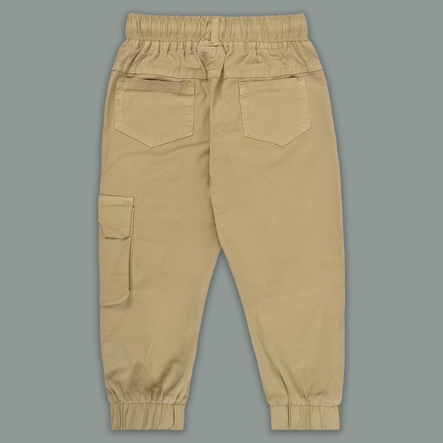 Boys Cotton Denim Cargo Jogger Pant with Pockets & Drawstring Waist jsv145