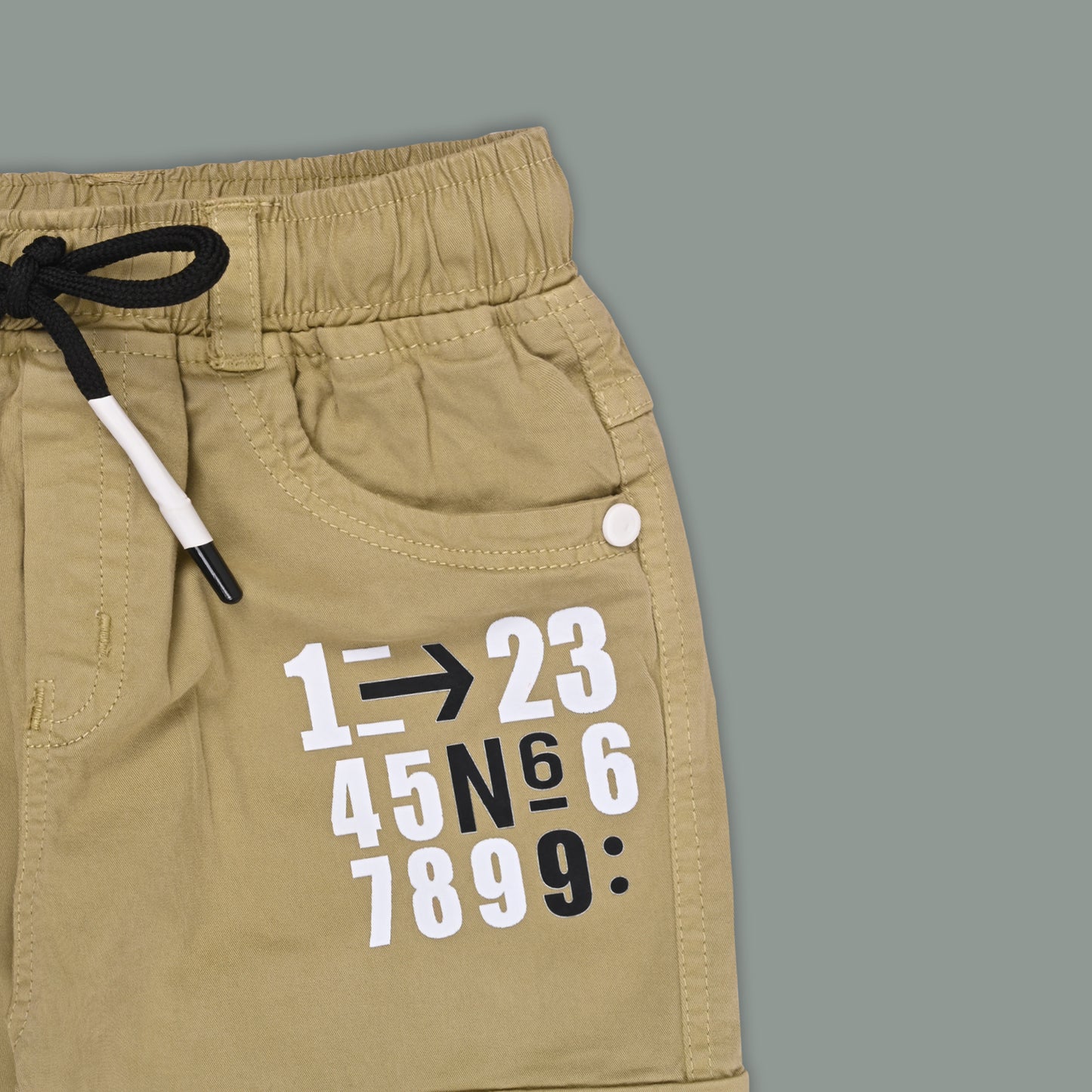 Boys Cotton Denim Cargo Jogger Pant with Pockets & Drawstring Waist jsv145