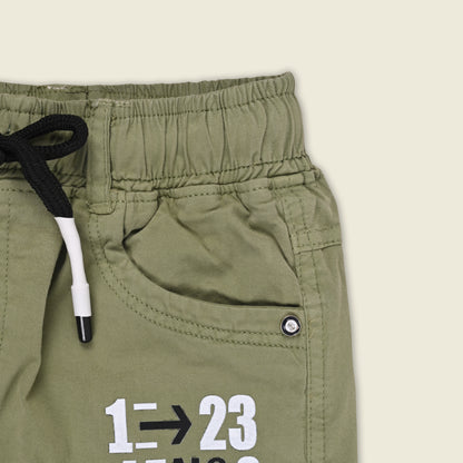 Boys Cotton Denim Cargo Jogger Pant with Pockets & Drawstring Waist jsv145