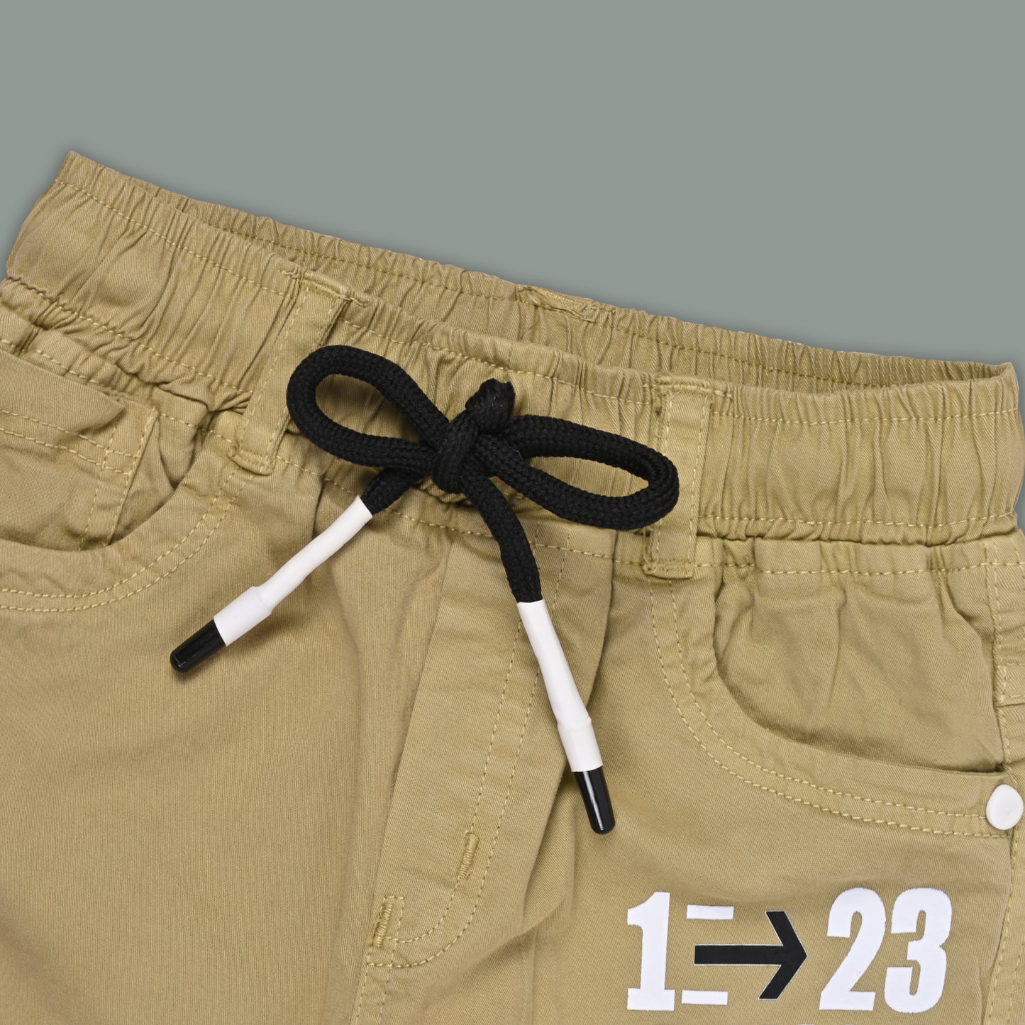 Boys Cotton Denim Cargo Jogger Pant with Pockets & Drawstring Waist jsv145